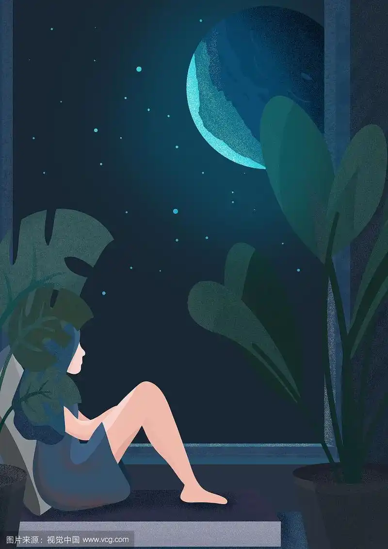 星球少女插画