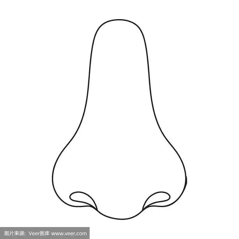 鼻子图标在轮廓风格孤立在白色背景.身体符号股票矢量插图的一部分.