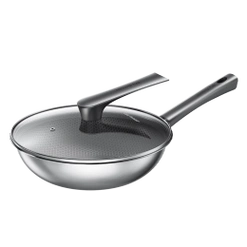 joyoung 九阳 炒锅304不锈钢不粘平底炒菜锅32cm可立盖电磁炉燃气通用