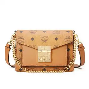 mcm包包女包斜挎包patricia visetos女士金扣印花奢侈品包包
