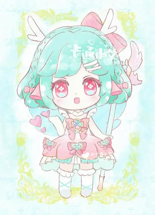 王者荣耀q版卡通简笔画线稿上色图