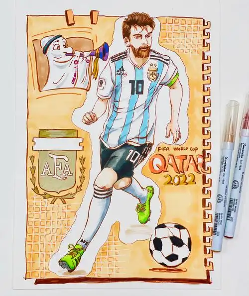 但抵不住梅西太帅#足球梅西  #卡塔尔世界杯  #关于世界杯主题绘画