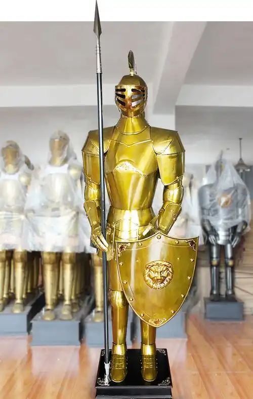 中世纪骑士盔甲 中世纪盔甲武士欧洲人欧式兵人罗马骑士铠甲摆饰酒吧