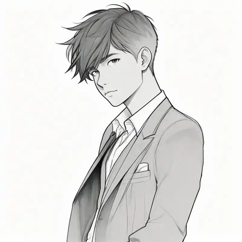 🎩🖋️ 黑白素描:西装男士风采