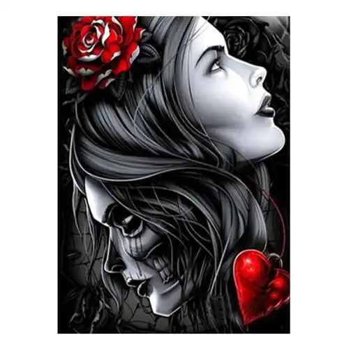 外贸速卖通 亚马逊wish货源批发 骷髅女孩 新款diy钻石画