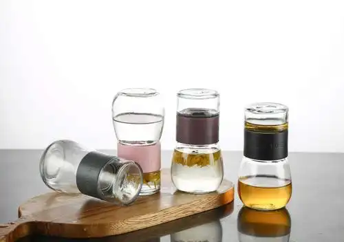 茶水分离杯玻璃杯便携水杯单层泡茶杯茶水分离器礼品定制