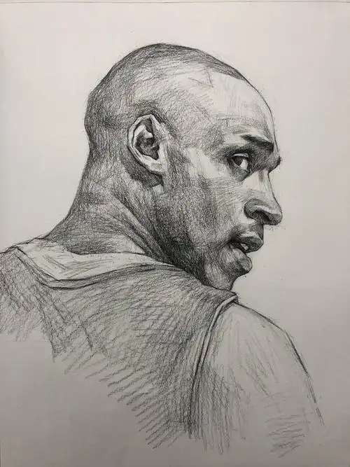 科比素描头像步骤图片科比画法教程