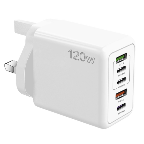 usb多口适配器平板充电头type120w手机快充充电器c欧美英规