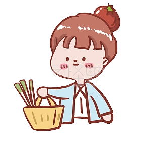 图怪兽原创元素秋季番茄拟人小孩卡通表情包买菜