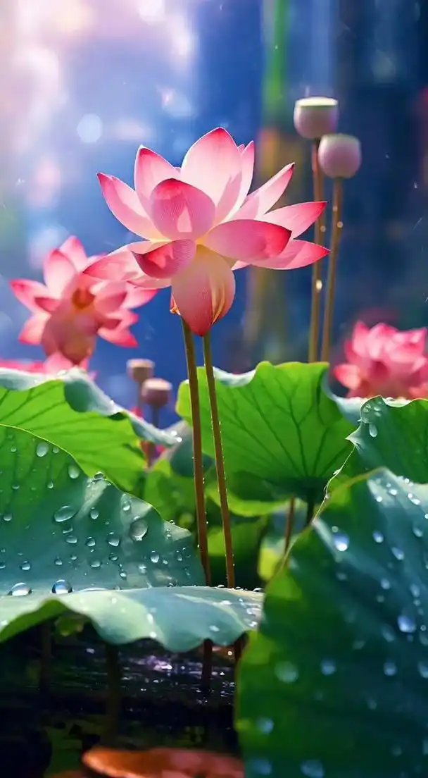 壁纸|荷花的盛宴,静心聆听享受一下片刻的宁静