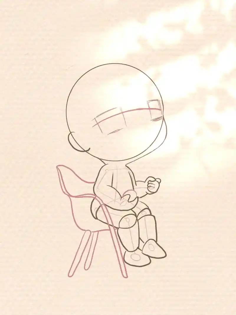 坐姿q版可爱女生4.这个角度还是要多练习,人体姿势训练持续中 - 抖音