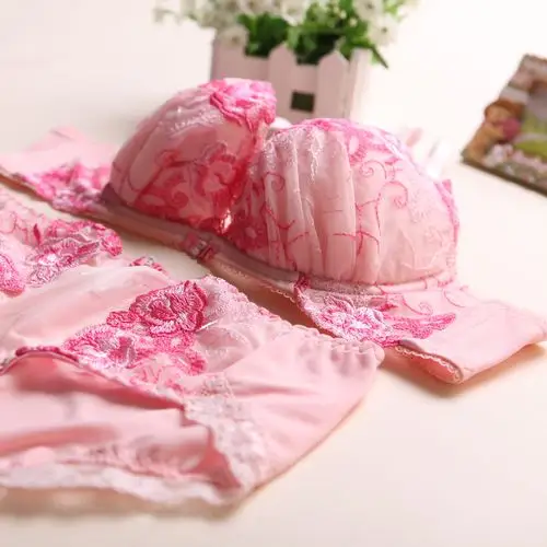 牡丹花朵图案 外贸女士文胸 日单女士内衣 套装