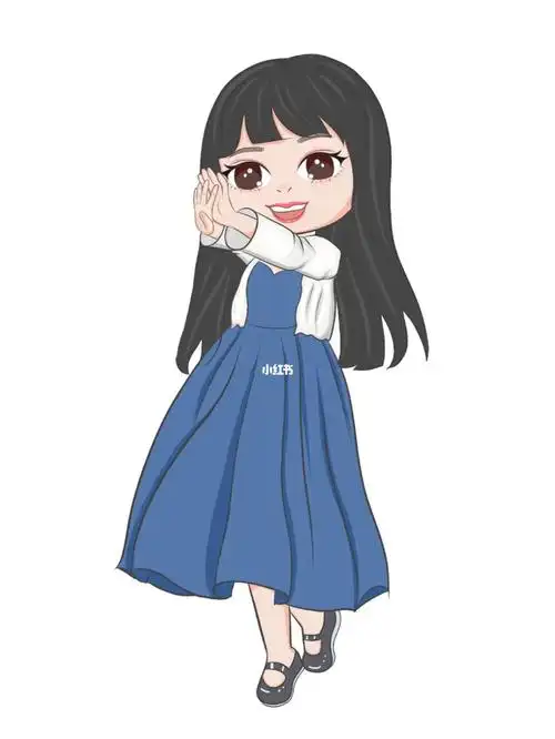 q版人物卡通全身插画,小练习,客稿#卡通头像  #全身卡通女生  #卡通