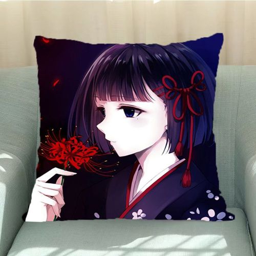 2023新款diy手工刺绣古风彼岸花女孩动漫人物十字绣抱枕卧室简单