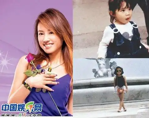 黄圣依小时候的照片憨态可掬,看来摆pose的天赋从小就有陈乔恩的童年