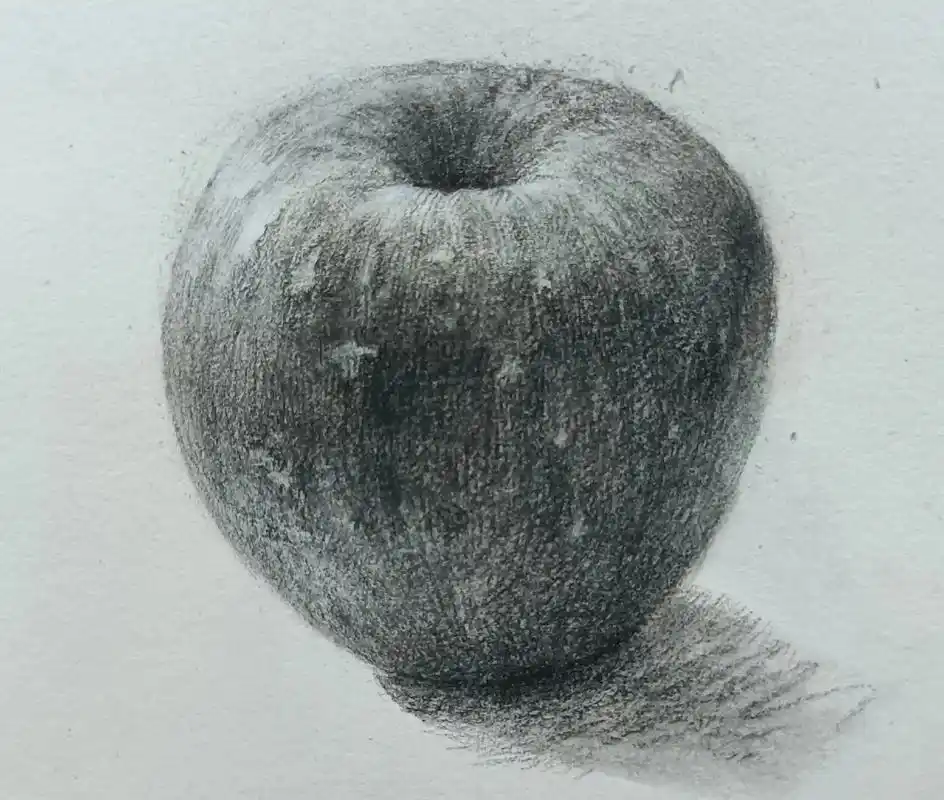关于一个苹果的思考#画画 #一起学画画 #素描 #绘画 #美 - 抖音