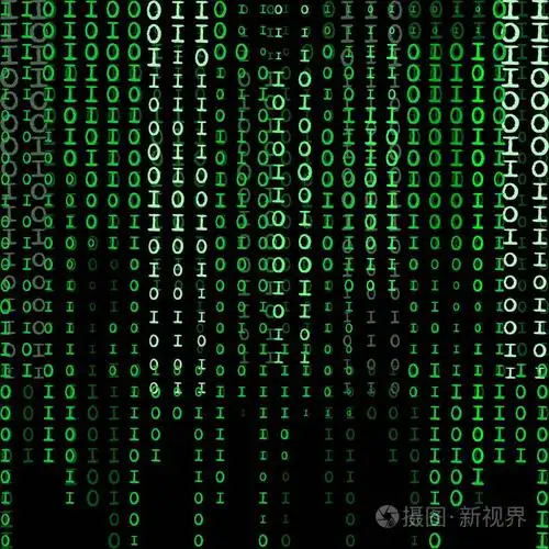 绿色的颜色代码流发光在屏幕上.矢量背景