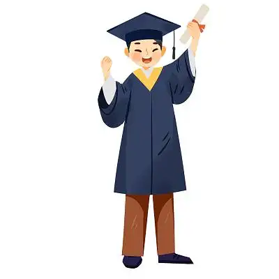 穿学士服的毕业生卡通人物毕业季毕业快乐png素材