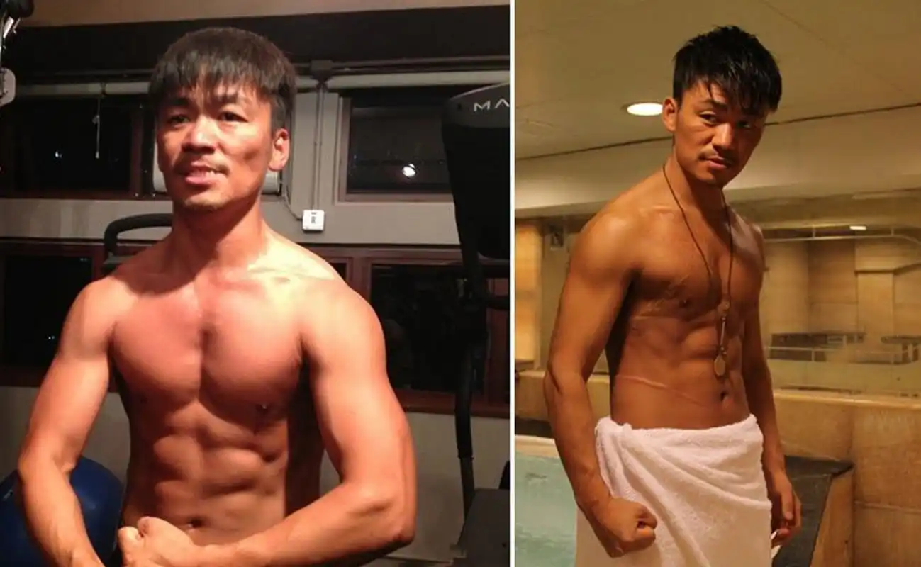 王宝强,看着他的肌肉,这可是我们的强哥在小时候练武练出来的肌肉,这