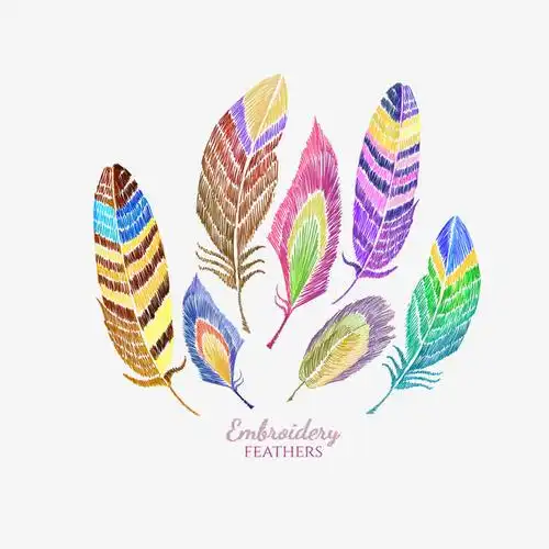 手绘/卡通 手绘元素 > 彩色羽毛下载