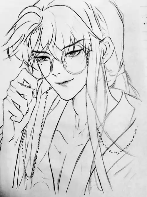 (3059)插画绘画临摹画画线稿板绘人物线稿【板绘】漫画侧脸还不会画嘛