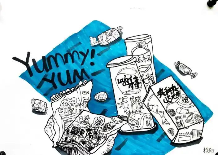 初级线描班零食写生