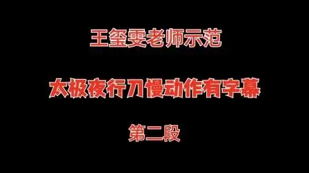 太极夜行刀第二段慢动作-王玺雯示范