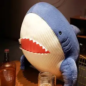 可爱大鲨鱼公仔毛绒玩具床上布娃娃女孩抱着睡觉抱枕玩偶生日礼物