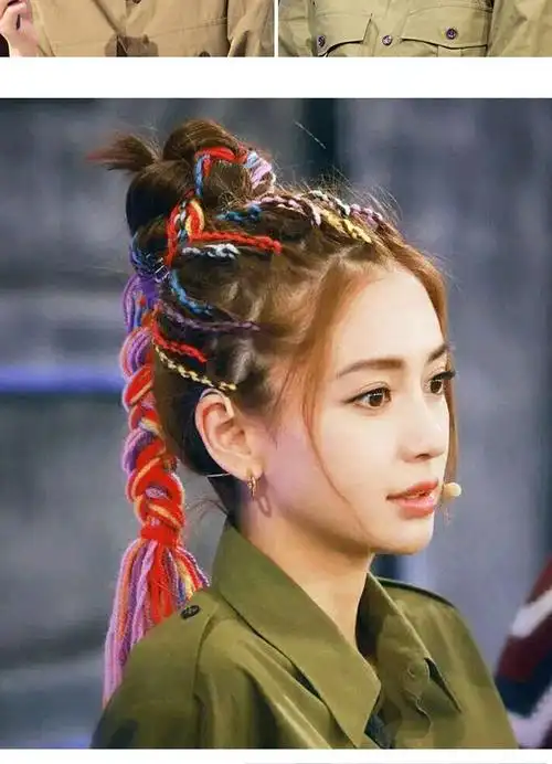 彩绳编发七彩色脏脏辫头绳辫子彩色彩带女脏辫发绳编头发的彩绳子 彩