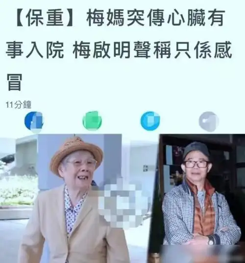 梅艳芳母亲有病住院唯一儿子却在外享受