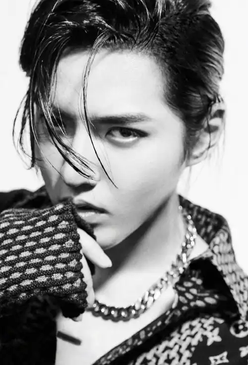 吴亦凡杂志#louisvuitton"我心中有灼热火焰"时尚芭莎黑白湿发大片