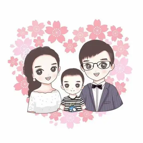 全家福照片,幸福一家三口头像,简单温馨又好看