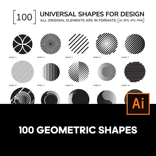 100款通用现代极简抽象几何多边形标识logo图形ai设计素材源文件