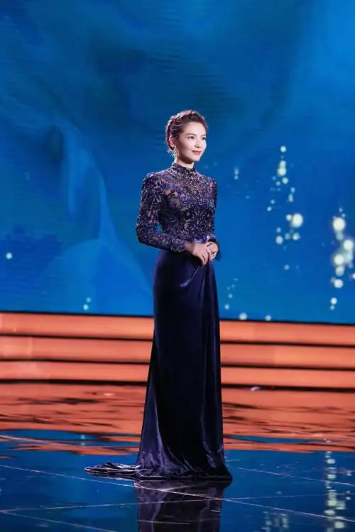 白玉兰绽放颁奖典礼##刘涛单边浮云袖礼服