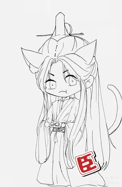 气鼓鼓的师尊_楚晚宁二哈和他的白猫师尊燃晚绘画作品