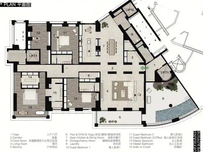 滨江尚海湾680平大平层室内泳池江景