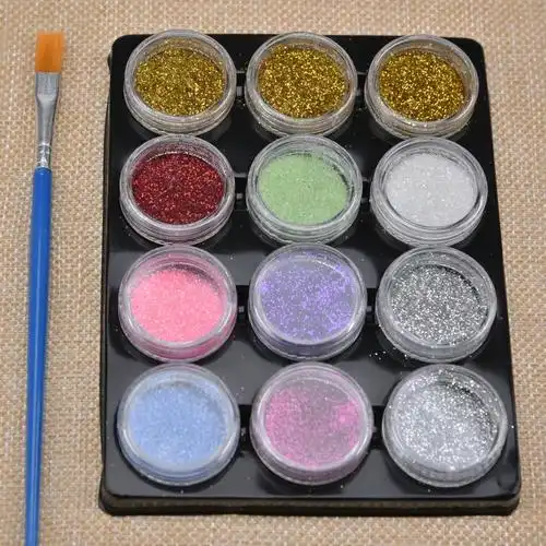 美甲饰品闪粉亮细粉亮片眼影粉指甲油贴纸渐变镭射粉工具套装