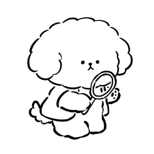 可爱小动物黑白简笔画头像