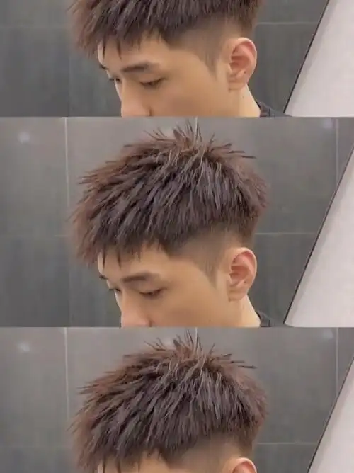 男生烫发大卷图片