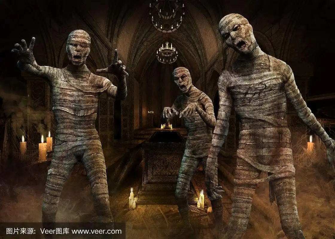 木乃伊化的,三维图形,绘画插图,秘密,远古的