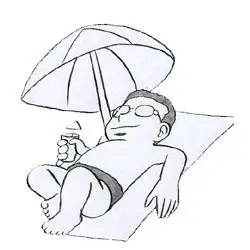 沙滩上晒太阳简笔画