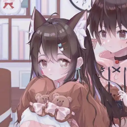 猫耳朵情侣头像