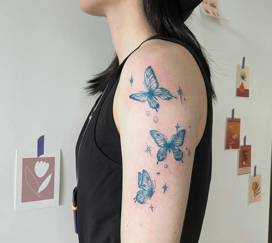 2021蝴蝶纹身图案大全女9