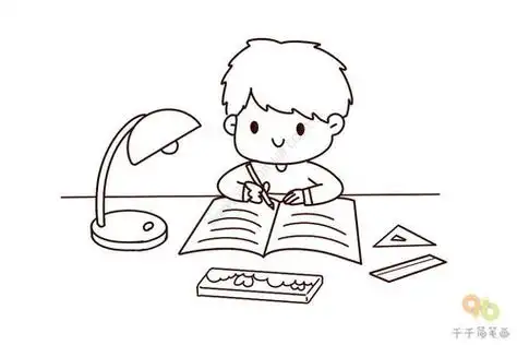 6副简笔画步骤小朋友的一天之上学简笔画小朋友的一天之起床简笔画