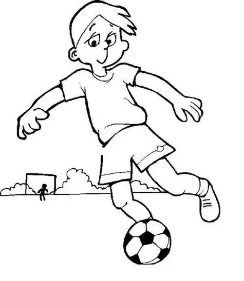 踢足球射门简笔画