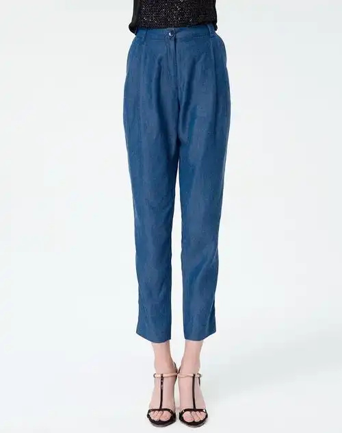 舒适休闲佳琦蓝裤子