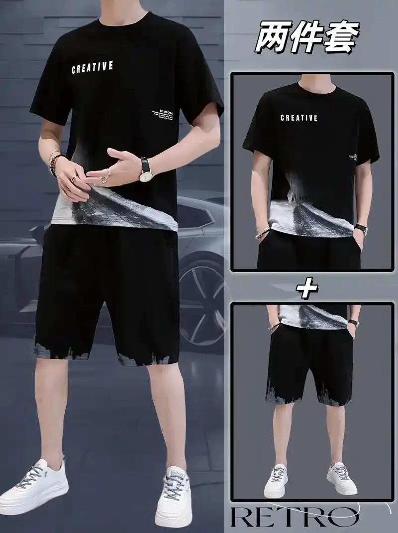 夏季男士休闲运动套装