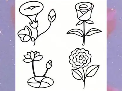 各种花花和植物的简笔画法 #简笔画 #儿童简笔画 #简笔画教程 #创意简