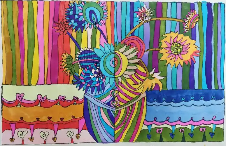 洛阳幼儿师范学校1607,1608,1609《装饰画教学》部分优秀学生作品展 -