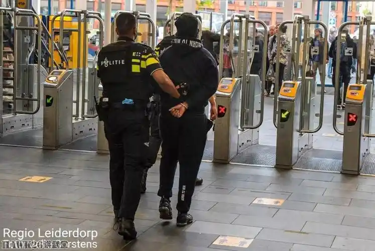 荷兰特警紧急出动封锁莱顿火车站抓获嫌疑人装备精良引起围观